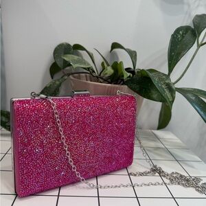 Sparkly pink clutch purse